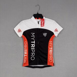 Capo Cycling Jersey Womens Small White Black Performance Biking MyTriPro NWT